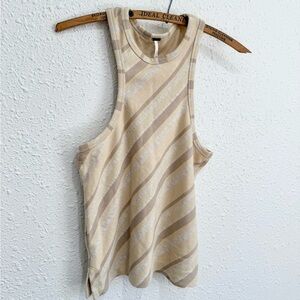 Free People sidelines stripe racer back tank top XS